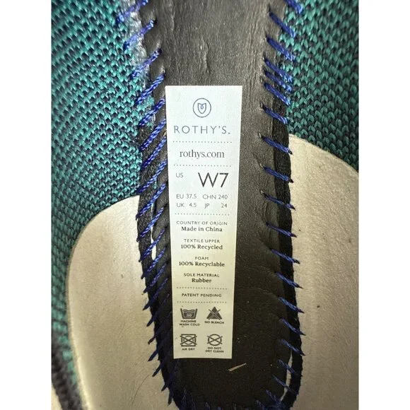 Rothy's size 7 Spruce Python blue Points worn 1 time! - Picture 7 of 8